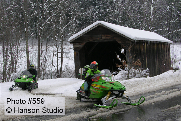 Langdon, NH - McDermott Bridge with Snowmobiles